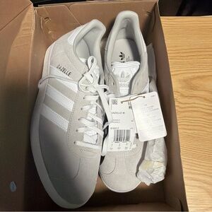 Adidas Originals Gazelle Grey White Shoes IF0917 Women's Size 9.5